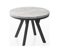 Table à Manger Ronde Extensible Designer - Style Loft, Industriel, Peu Encombrant - Pieds Noirs - 90 à 170 Cm - Pour 4-8 Personnes - Fabriqué En Ue -