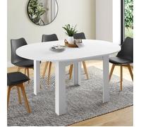 IDMarket - Table à Manger Extensible Ronde Dona 110-150 cm Blanc | Capacité 4-8 personnes