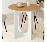 Table à manger ronde fixe - IDMARKET - ALOISE - Bois et blanc - 4 personnes - 80 cm