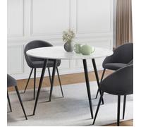 Table à manger ronde fixe - IDMARKET - AMELIA - Mabre et noir - 4 personnes - 110 cm