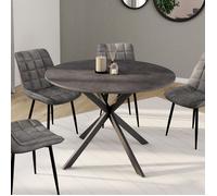 Table à manger ronde fixe - IDMARKET - JASPE - Béton - 6 personnes - 110 cm
