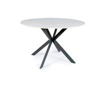 Table à manger ronde - GENERIQUE - Talia - Céramique imitation marbre - Métal - 6 couverts