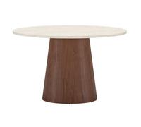 Table à Manger Ronde Lanzi 120cm Beige & Marron