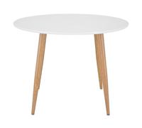 Table à Manger Ronde "Plaza" 100cm Blanc & Naturel
