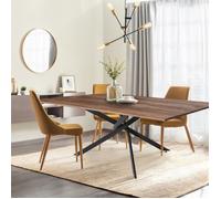 Table à manger ROYALTY 160x90cm - 6 personnes / Décor chêne et piètement noir