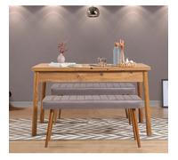 Table à manger - SANTIAGO - Extensible - Rectangulaire - 4 personnes - 120 x 77 x 75 cm - Pin atlantique