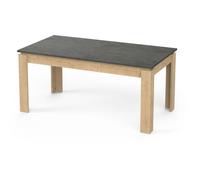 Table à manger seule AUSTIN - 6 personnes - Décor chêne Hamilton et Sidewalk - L179 x P 90 x H 77 cm - DEMEYERE