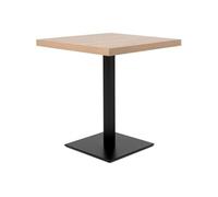 Table a manger seule QUADRATO - 4 personnes - Mélaminé chene et noir - L70 x H75 x P70 cm