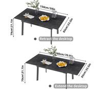 Table à manger - Table de salle à manger - Table de cuisine - Table extensible - Table - Pierre reconstituée Jade, finition brillante