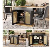 Table à manger télescopique Fortuna Lai (110-140 × 80 cm), table de cuisine pliante pour 4 à 6 personnes, table à manger extensible, table de cuisine peu encombrante, pour la cuisine et le salon, tabl