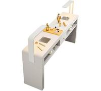 Table à ongles avec collecteur de poussière et lampe LED, bureau de manucure professionnel pour services de beauté et soins des ongles à domicile