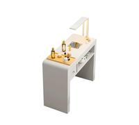 Table à ongles avec collecteur de poussière et lampe LED pour salon à domicile - Poste de travail de manucure avec tiroirs de rangement