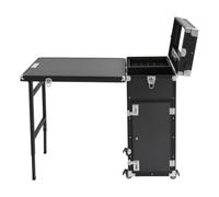 Table à ongles pliable Rolling Manicure Valise cosmétique Table Trolley | Table de manucure mobile pliable avec tiroirs et télécommande pour salon de beauté, techniciens à domicile