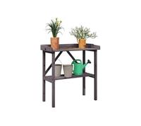 Table à plantes - - 78x38x82,5 cm - Bois de sapin - Gris - Meuble de jardin