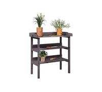 vidaXL Table à plantes avec étagères Gris 78x38x82,5 cm Sapin massif
