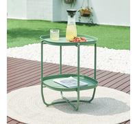 Table à plateaux 'Sandefjord' rectangulaire avec 2 plateaux amovibles acier 57,5 x 46 x 46 cm vert