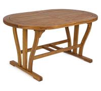 Table à rallonge Noemi 150/200 x 90 cm, ovale, en bois d'acacia, pour l'intérieur et l'extérieur
