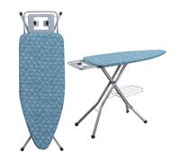 Table à Repasser,120 x 45 cm,Planche à repasser Pliable,Pour Centrale Vapeur,Hauteur Réglable,Avec Housse， Geometrisch Blau