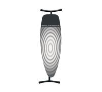 Brabantia - Table à Repasser Taille D - pour Centrale et Fer Vapeur - Zone Résistante à la Chaleur - Plateau Extra-Stable - Réglage de la Hauteur Idéale - Titan Oval - 135x45cm