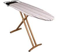 Table à Repasser NUBAR en Bois Massif 130x47 cm Hauteur réglable jusqu'à 92 cm avec Repose-Fer et Support Centrale Vapeur