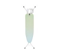 Table à Repasser Brabantia Taille A, 110 x 30 cm - Soothing Sea | 100% Coton Fairtrade | Design Compact et Stable | Hauteur réglable et Repose-Fer Vapeur | Verrouillage Enfant et Transport