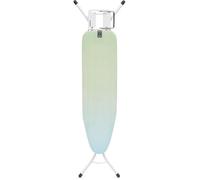 Table à Repasser Brabantia Taille A, 110 x 30 cm - Soothing Sea | 100% Coton Fairtrade | Design Compact et Stable | Hauteur réglable et Repose-Fer Vapeur | Verrouillage Enfant et Transport