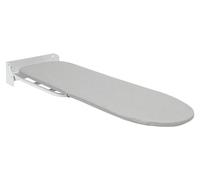 Table à repasser - Fixation murale, pliable - Structure en acier au carbone - Housse en coton/polyester - Avec tablette à vêtements - Dimensions : 93 x 31,5 cm - Gris clair