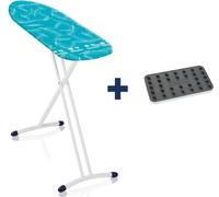 Table à Repasser Leifheit Air Board L Solid Shoulder, Housse Thermo Reflect, 130x38cm, Repose-Fer Mobile, Réglable jusqu'à 95cm