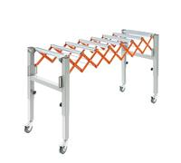 Table à rouleaux à ciseaux réglable, capacité de charge maximale de 110,23 kg, longueur réglable 46-130 cm/hauteur 50-80 cm, pour marchandises transportées légères