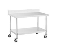 Table à roulettes inox - PREMIUM - 70 x 120 cm - 158 kg - Dosseret - Royal Catering