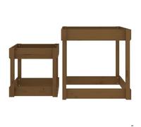 Table à sable - vidaXL - 2 tables en bois de pin massif - marron miel - extérieur - enfants
