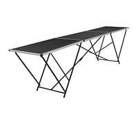 Table à tapisser pliable en MDF et aluminium - 300 x 60 x 78 cm - Table pliante stable avec marquage de règle - Peu encombrante - Portable pour projets de bricolage, camping, balcon, jardin