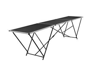 Table à tapisser pliable en MDF et aluminium - 300 x 60 x 78 cm - Table pliante stable avec marquage de règle - Peu encombrante - Portable pour projets de bricolage, camping, balcon, jardin