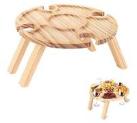 Table à vin pliable portable en bois pour extérieur