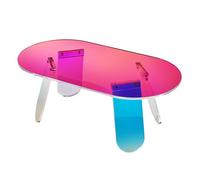 VEVOR Table Basse en Acrylique Irisé Table d'Appoint 950 x 500 x 350 mm Bout de Canapé en Acrylique de 12 mm d’Épaisseur Charge Maximale 25 kg Grande Table de Salon Rangement pour Chambre Balcon Café