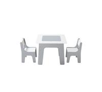 Table pour enfants VEVOR 597x597x495 mm, table d'activités 4 en 1 & 2 chaises, plateau double face avec graffiti & briques, -table de jeu avec espace de rangement, cadeau pour enfants à partir de 3 an