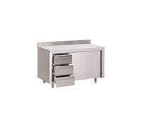 Table Armoire Inox - Profondeur 700 - - 1200x700Coulissante+tiroir