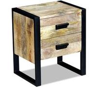 Vidaxl Table Auxiliaire À 2 Tiroirs Bois Manguier Massif 43x33x51 Cm