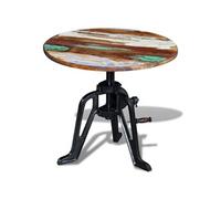 vidaXL Table Auxiliaire en Bois de Récupération Massif Fonte Table Basse Multicolore G