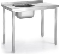 Table avec évier à un compartiment sans tablette - Budget Line - équipée, profondeur 600 mm, HENDI, Budget Line, évier à gauche, 800x600x(H)850mm