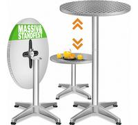 Casaria® Table de Bar bistrot Pliable Ronde ? 60 cm Hauteur réglable 70 cm / 115 cm 2 en 1 en Aluminium Mange Debout