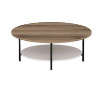 Table basse 1 étagère Ombeline en bois - Beige et blanc
