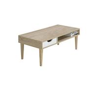 Table Basse 1 Tiroir 1 Niche Effet Bois - ANEBY -