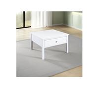 Table basse 1 tiroir 70x70x47 cm en pin blanc - CHILOM