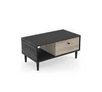 Demeyere Table Basse Arty Noir au Style Industriel - Format Rectangulaire : 34 x 72 x 39 cm - Fabriqué en France