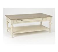 Table basse 1 tiroir Légende - Amadeus - Blanc - Bois Blanc G