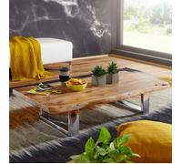Table basse 115x58x25 cm en acacia naturel et fer