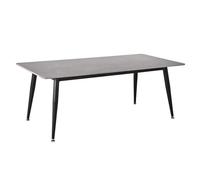 Table basse 120 cm céramique gris béton pieds métal noir - RYDER 2 Meubletmoi