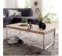 Table basse 120x60x40 cm en acacia et pieds en métal - ALISTER