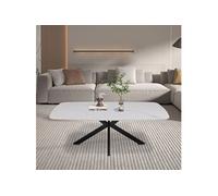 Table basse 130x70x45 cm en pierre blanche frittée et métal - ATREIDE